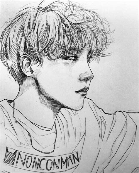 ×j Hope Fanart Black And White× Drawings Bts Bts Drawings Bts Drawing