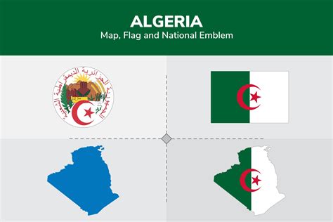 Algeria Map Flag And National Emblem Graphic By Shahsoft · Creative