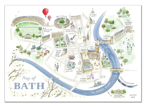 Alice Tait Map Of Bath Print Bath Map Bath England Map England Map