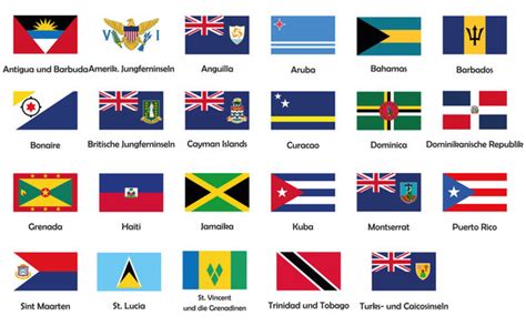 Caribbean Flags With Names