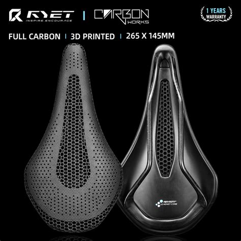 Ryet Ultra Full Carbon D Printed Bike Saddle G High Modulus Carbon