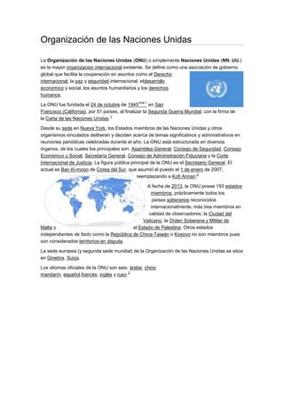 Organizaci N De Las Naciones Unidas Pdf Descarga Gratuita