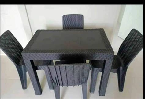 Dining Table And Chairs Set Rattan 4 Seater Lazada Ph