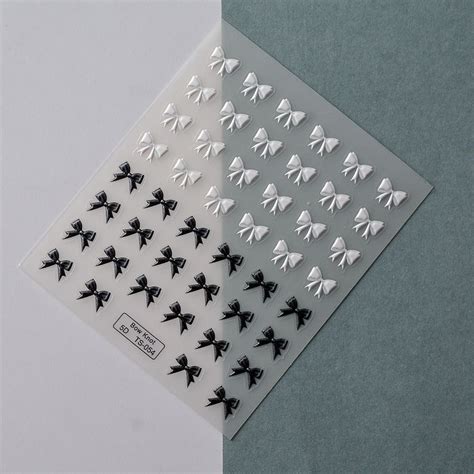 Self Adhesive Bowknot Nail Art Decals Engraved Sticker Women And Girls