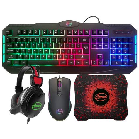 Esmart Combo Gaming Teclado Rato Auscultadores Headset Tapete De