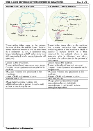 Eukaryotic transcription | PDF