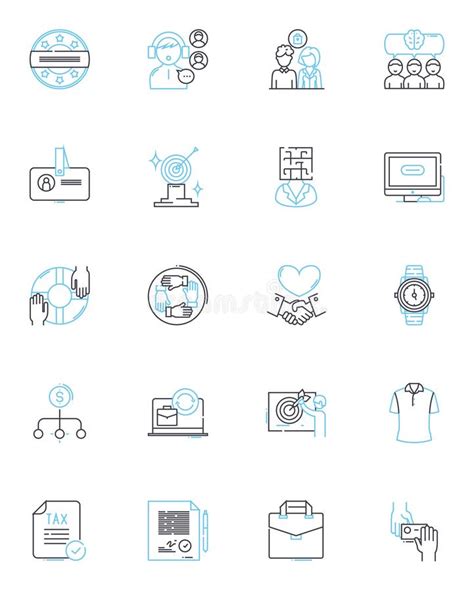 Desk Job Linear Icons Set Sedentary Monotonous Productivity