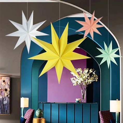 Cm Nine Pointed Star Decoration Paper Star Lanterns D Hanging Paper