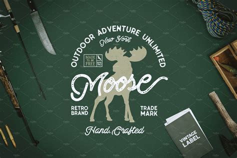 Moose Vintage Label Graphic Objects ~ Creative Market