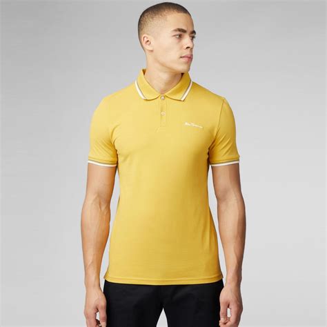 Ben Sherman Mod Tipped Signature Pique Polo Shirt In Sunflower