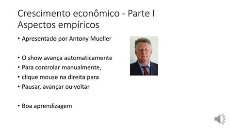 PPT Crescimento econômico Parte I Aspectos empíricos PowerPoint