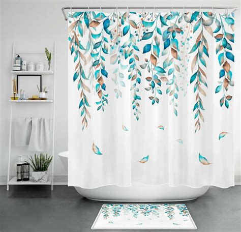 Botanical Bliss Shower Curtain Set Transform Your Bathroom With Teal