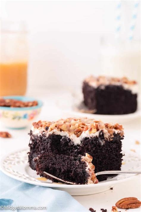 Caramel Turtle Chocolate Poke Cake • Midgetmomma