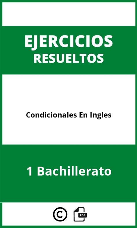 Ejercicios De Condicionales En Ingles 1 Bachillerato PDF 2024