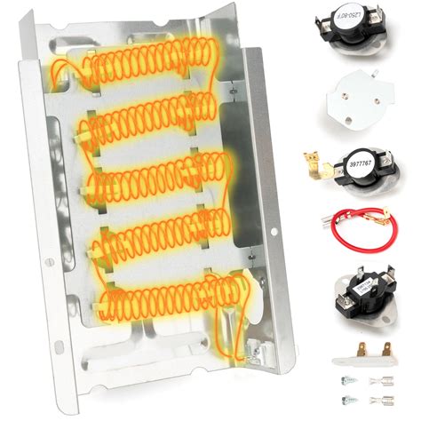 Fomiuzy Upgraded Dryer Heating Element Thermal Fuse Kit 279838 For