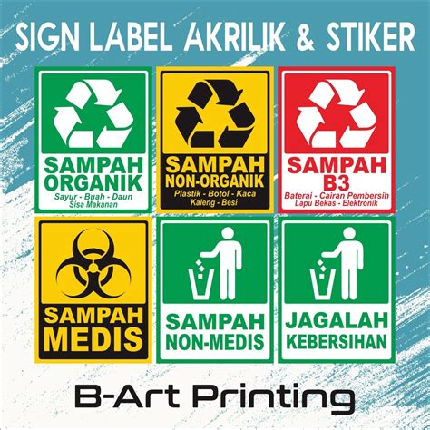 Jual Label Sign Akrilik Dan Sticker Tempat Sampah Organik Non Organik