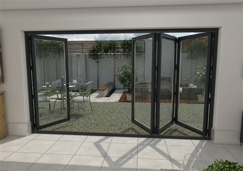 3600mm Grey Aluminium Bifold Doors 3 Left 1 Right Aluminium Bifold Door