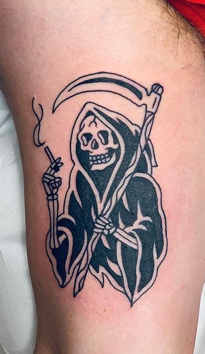 Skull grim reaper forearm tattoos - wizardskool