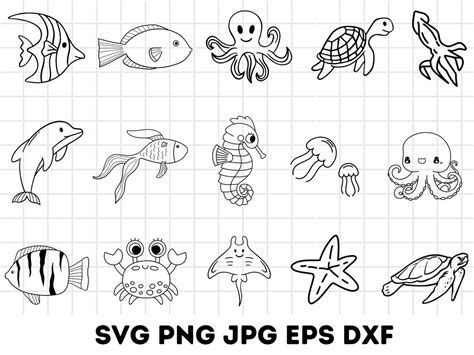 Sea Animals SVG Bundle, Ocean Animals Svg, Sea Life Svg File Horse ...