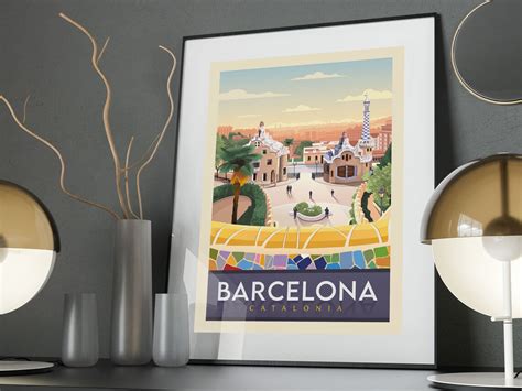 Barcelona City Print Affiche De Voyage En Espagne Affiche Etsy France