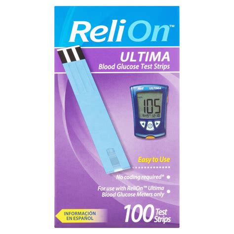 ReliOn Ultima Blood Glucose Test Strips, 100 Ct - Walmart.com