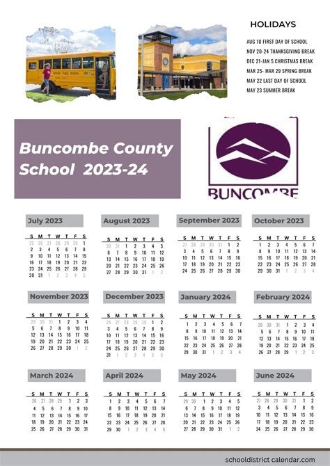 Buncombe County Schools Calendar Holidays 2023-2024