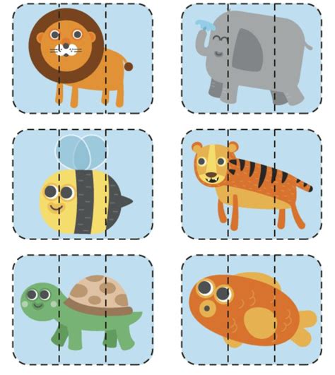 Free Printable Animal Mix And Match Puzzles — Lemon And Kiwi Designs In C09