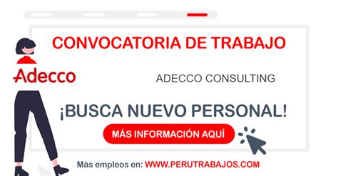 Trabajos Empleos Prácticas en ADECCO CONSULTING CONVOCATORIAS 2024