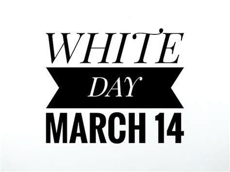 Premium Photo | Word white day march 14 on white backgroundtypography ...