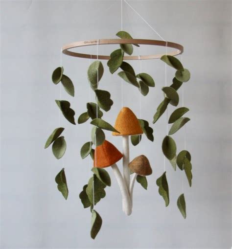 Woodland mobile Champignon décor de pépinière Bébé mobile garçon Etsy