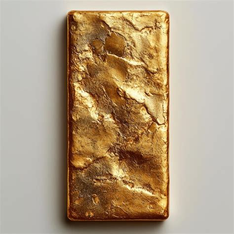 single gold bar   rough textured surface premium ai generated