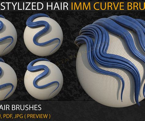 Artstation 25 Stylized Hair Imm Curve Brushes 3ds Max And Obj Files Vol 02 Brushes