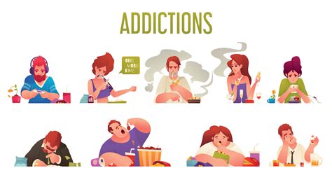 addicted people set  vector art  vecteezy