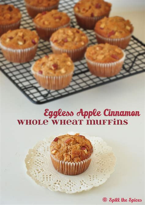 Eggless Apple Cinnamon Whole Wheat Muffins Spill The Spices