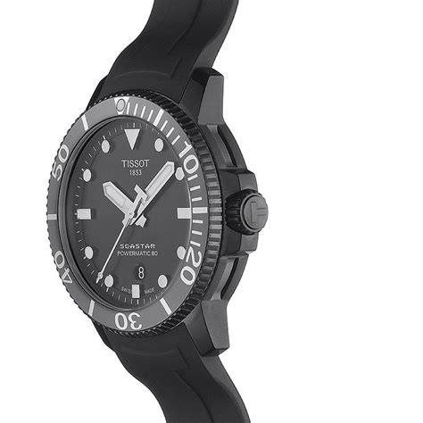 Tissot Seastar 1000 Powermatic 80 Schwarz Keramik Kautschuk Armband