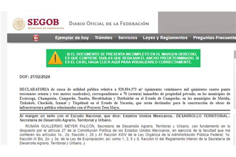 Sedatu Expropia M S Terrenos En Campeche Y Yucat N Para El Tren Maya