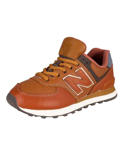 New Balance 574 Leather Trainers In Brown For Men Lyst