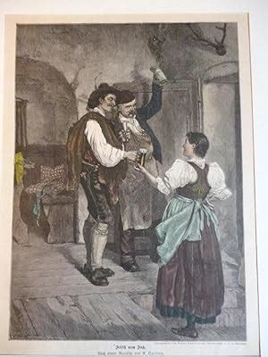 Orig Kolorierter Holzstich Bier Frisch Vom Fa Kunst