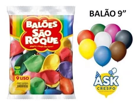 Balão São Roque Nº9 Cores Sortidas 10 Pacotes 50un Parcelamento