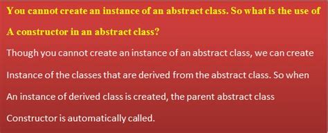 Constructors In Abstract Classes