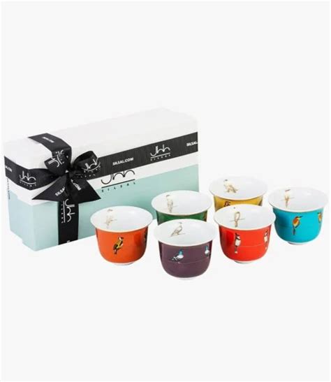 Set Of 6 Sarb Arabic Coffee Cups By Silsal In Dubai Joi Gifts