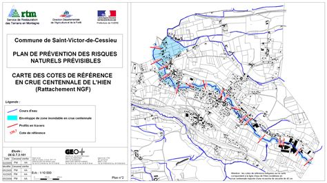 Carte zonage cotes référence crue Communes en Saint e L à Saint e V