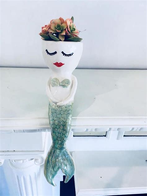 Handmade Ceramic Mermaid Vase/planter | Etsy | Mermaid vase, Handmade ...