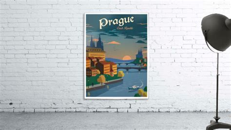 Prague Czech Republic Travel Poster Vintage Poster