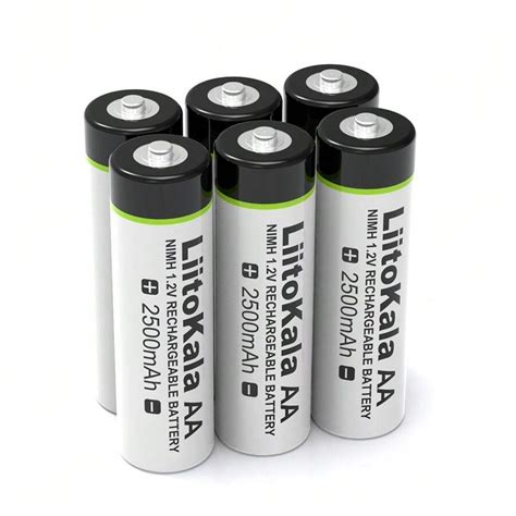 LiitoKala 2 pièces Liitokala 1 2 V AA 2500 mAh Ni MH Batterie