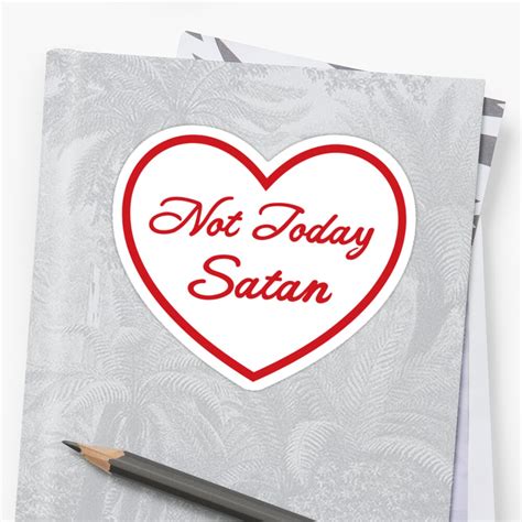 "Not Today Satan - RED" Stickers by LauraPlad | Redbubble