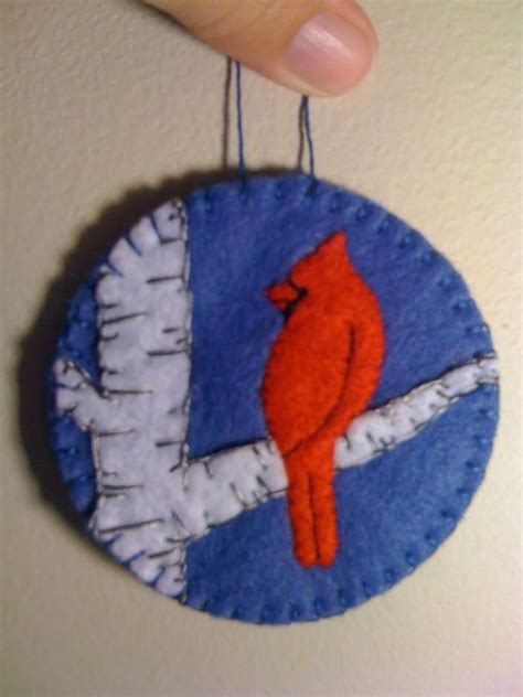 Cardinal Ornament Felt Ornaments Christmas Crafts Merry Xmas