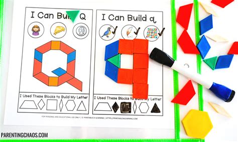 Alphabet Pattern Block Printable Task Cards ⋆ Parenting Chaos