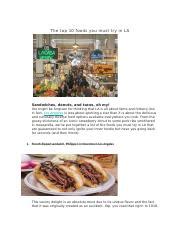 Document Docx The Top Foods You Must Try In La Sandwiches