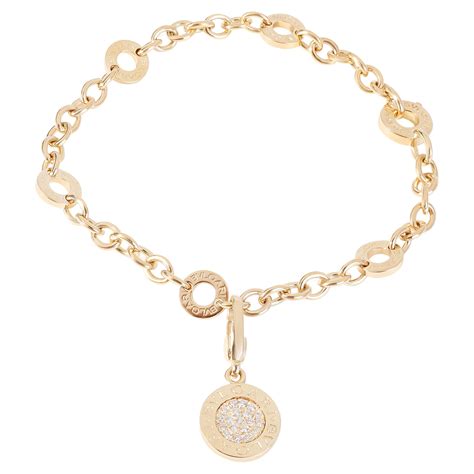 Bvlgari 18K Yellow Gold And Diamond Bracelet At 1stDibs